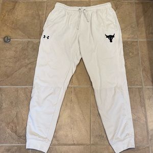 Under Armour Project Rock Terry Joggers in Tan